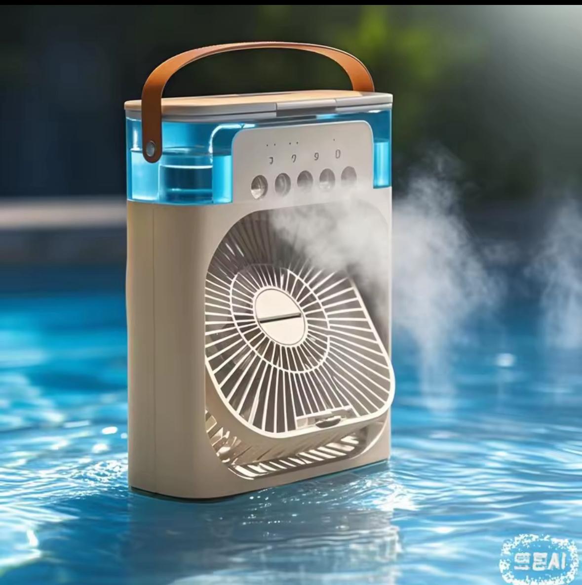 2025 New Three In One Household Air Conditioner Small Air Cooler Portable Smallfan Household Night Humidifier LED Nightlight Fan