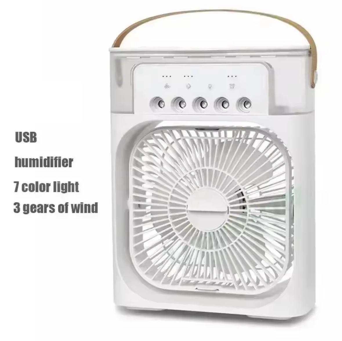 2025 New Three In One Household Air Conditioner Small Air Cooler Portable Smallfan Household Night Humidifier LED Nightlight Fan