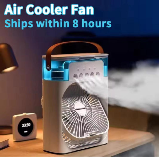 2025 New Three In One Household Air Conditioner Small Air Cooler Portable Smallfan Household Night Humidifier LED Nightlight Fan